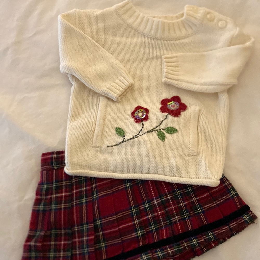 Girls sweater and matching skirt